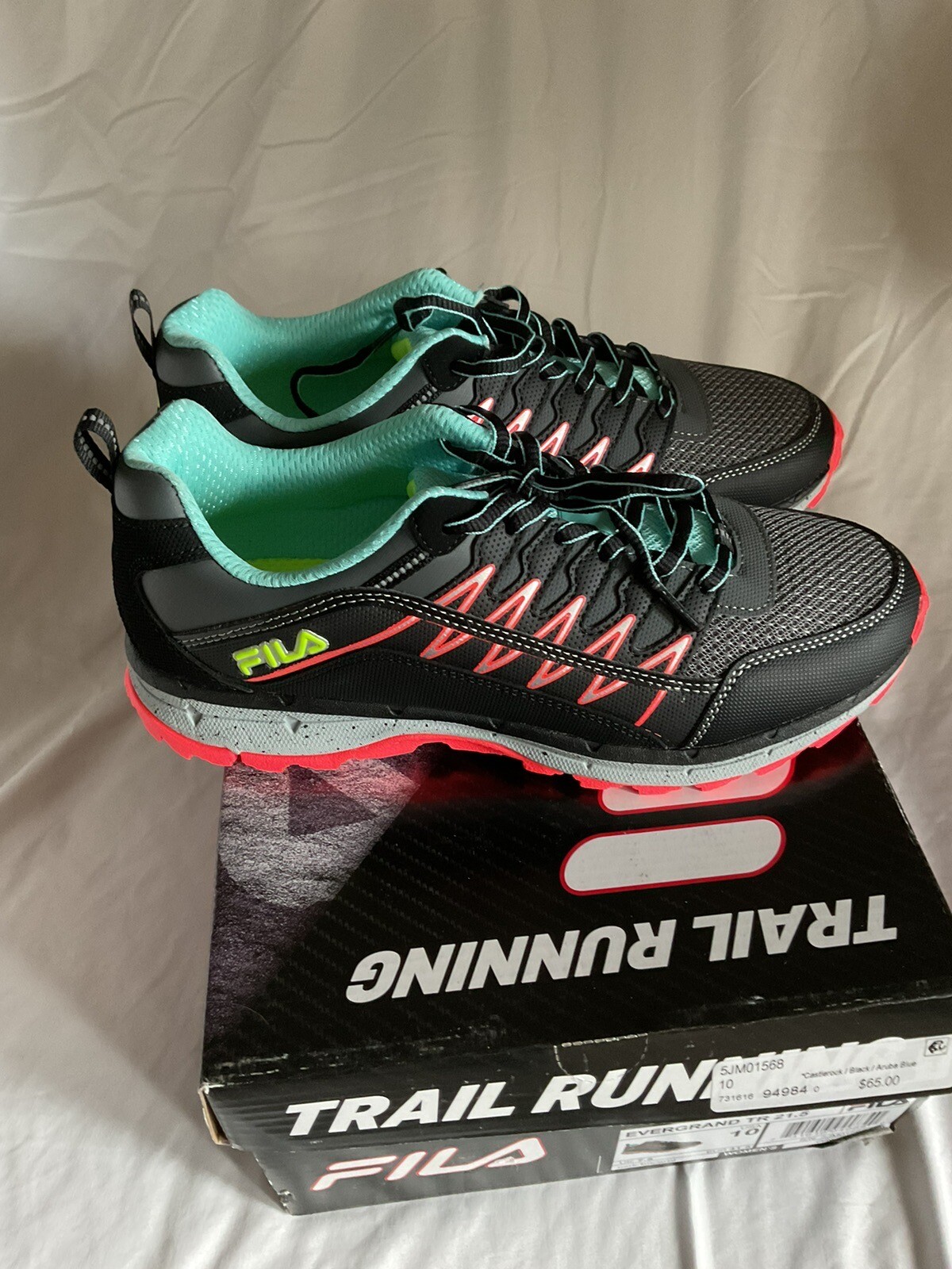 FILA Evergrand TR 21.5 Women's Trail Running Shoes Black Pink Athletic