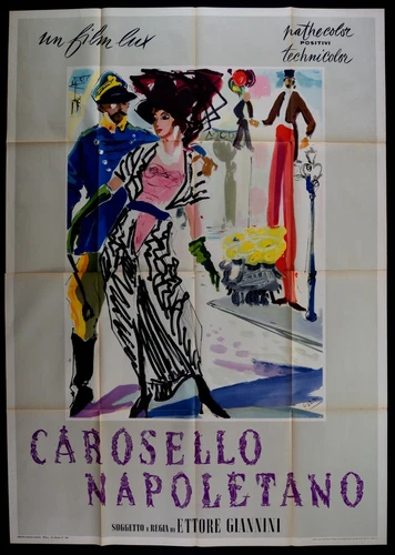 M175 MANIFESTO 4F CAROSELLO NAPOLETANO  SOPHIA LOREN GIANNINI BONUCCI BRINI ART