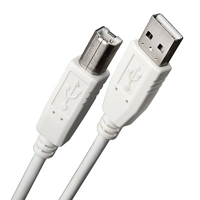 USB 2.0 Printer Scanner Cable Type A Male to Type B Male (10ft) - White