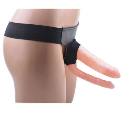 6 inch Hollow Double Penetration Strap On Dildo Men Penis Women Sex Toy