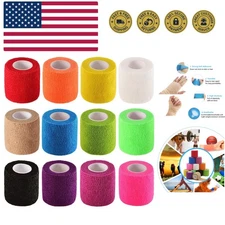 12 Pack 2" x 5 Yards Self Adhesive Elastic Bandage Wrap Stretch Self-Adherent...
