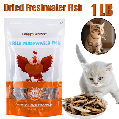 1LB(454g) Dried Freshwater Fish For Reptiles Cats Food Fish Natural High-Protein