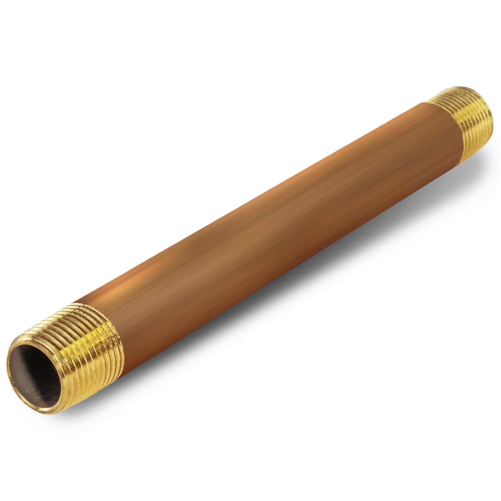 Brass Nipple Pipe Fitting 8 inch Long 1/4" Nominal Diameter NPT Ends