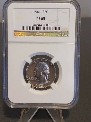 1941 PROOF WASHINGTON QUARTER NGC PR65