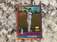 Michael Busch RARE RED Border Refractor 1/5 2025 Topps Heritage High Number #684