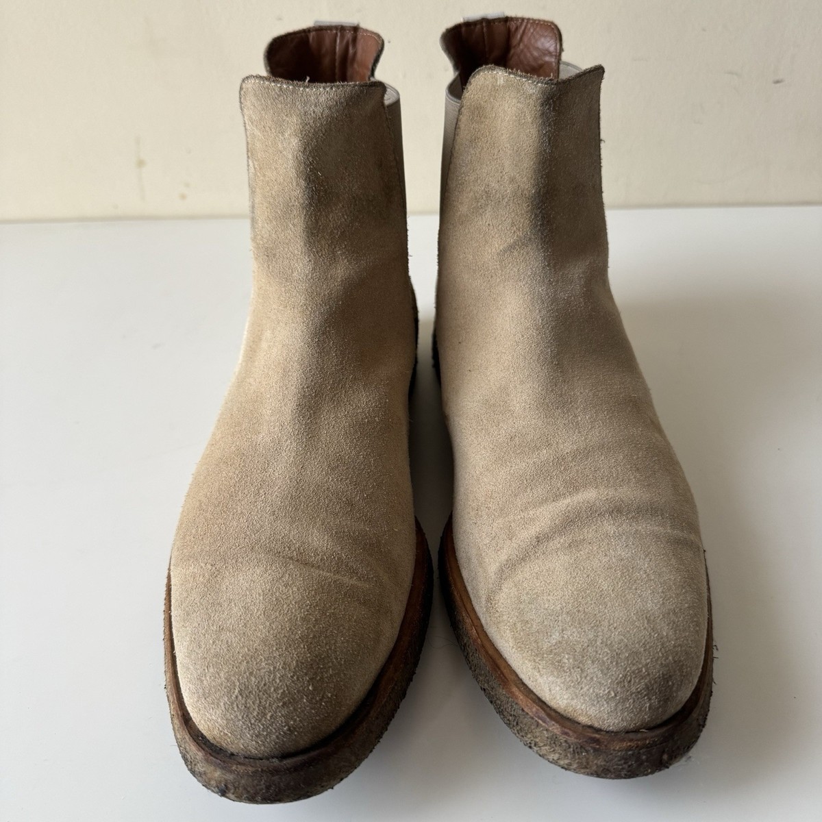 Common Projects Chelsea Boots Taupe Suede Crepe Sole Mens EU  display picture 1