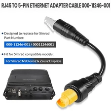 for Simrad 00011246001 RJ45 Male Connect to Yellow 5 Pin Ethernet Adapter Cable