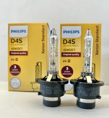 New Philips D4S HID Xenon Headlight Bulbs 42402 OEM 4300K Made in Germany 2-Pack - Image 1 of 2