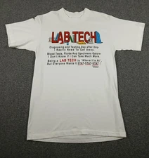 Vintage 90s Lab Tech Nursing T Shirt Size L Blood Tests Specimens Funny Humor