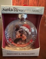 dog Yorkshire Terrier Ornament Santa Paws Bauble History  Heraldry Christmas