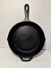 LODGE 2 Cast Iron Skillet 8SK Made in USA 10" ~ Vintage VGC