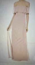 NWT-Bill Levkoff 1500 Ruffle Trim Off/On Shoulder Gown-Sz 22 F Rose -MRSP 245