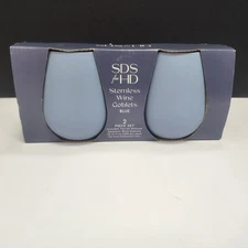 SDS Silicone Stemless Wine Goblets 2pc Set — Blue Sewing Down South HD Design