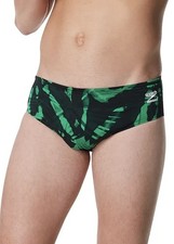 Speedo Swim Briefs Boys 24 Black Green Design Endurance Lined Drawstring NWT