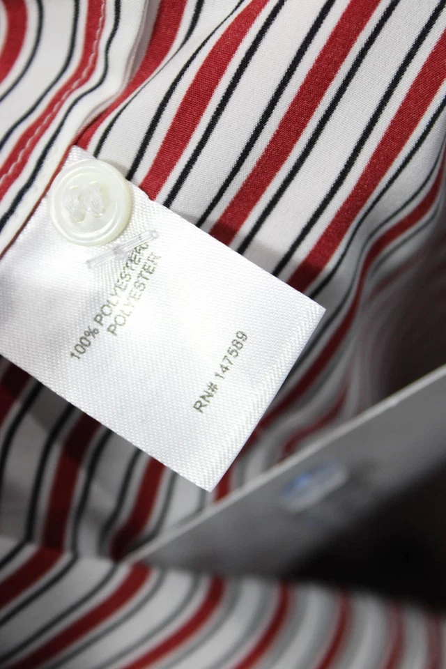 Женское платье-рубашка Robert Rodriguez в красную полоску с воротником и длинным рукавом размер L - Изображение 4 из 4