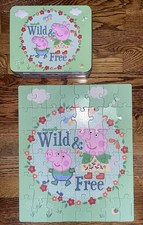 Peppa Pig Wild  Free Lunch Box Tin w/ 48-Piece Puzzle - EXCELLENT CONDITION
