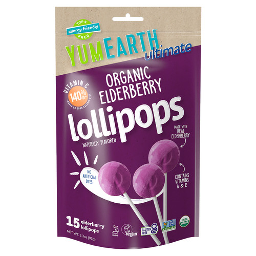 Ultimate, Organic Elderberry Lollipops, 15 Lollipops, 3.3 oz (93 g)