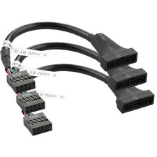 3 PCS USB 3.0 To 2.0 Header Adapter Cable 19Pin Male To 9Pin Female 0.5Feet