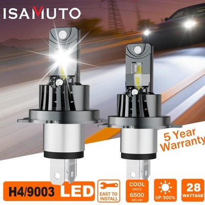 ISAMUTO H4 9003 LED Headlight Bulb Kit High Low Beam Super Bright White 6500k