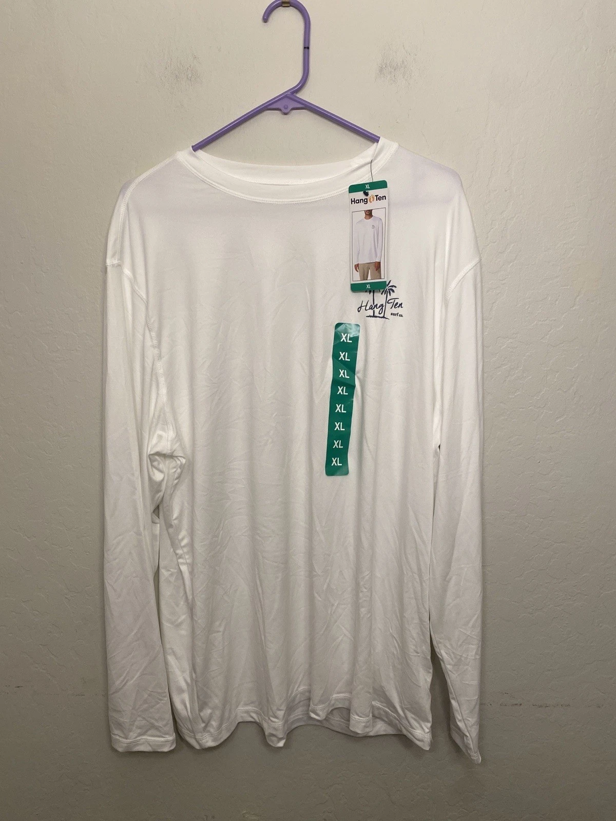 Hang Ten Men's Long Sleeve Sun Tee, UPF 50+, Quick-dry fabric, Lightweight Sz XL