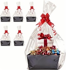 5 Pcs Black Basket for Gifts Empty DIY Bulk Party Gift Basket Kit with Handle...