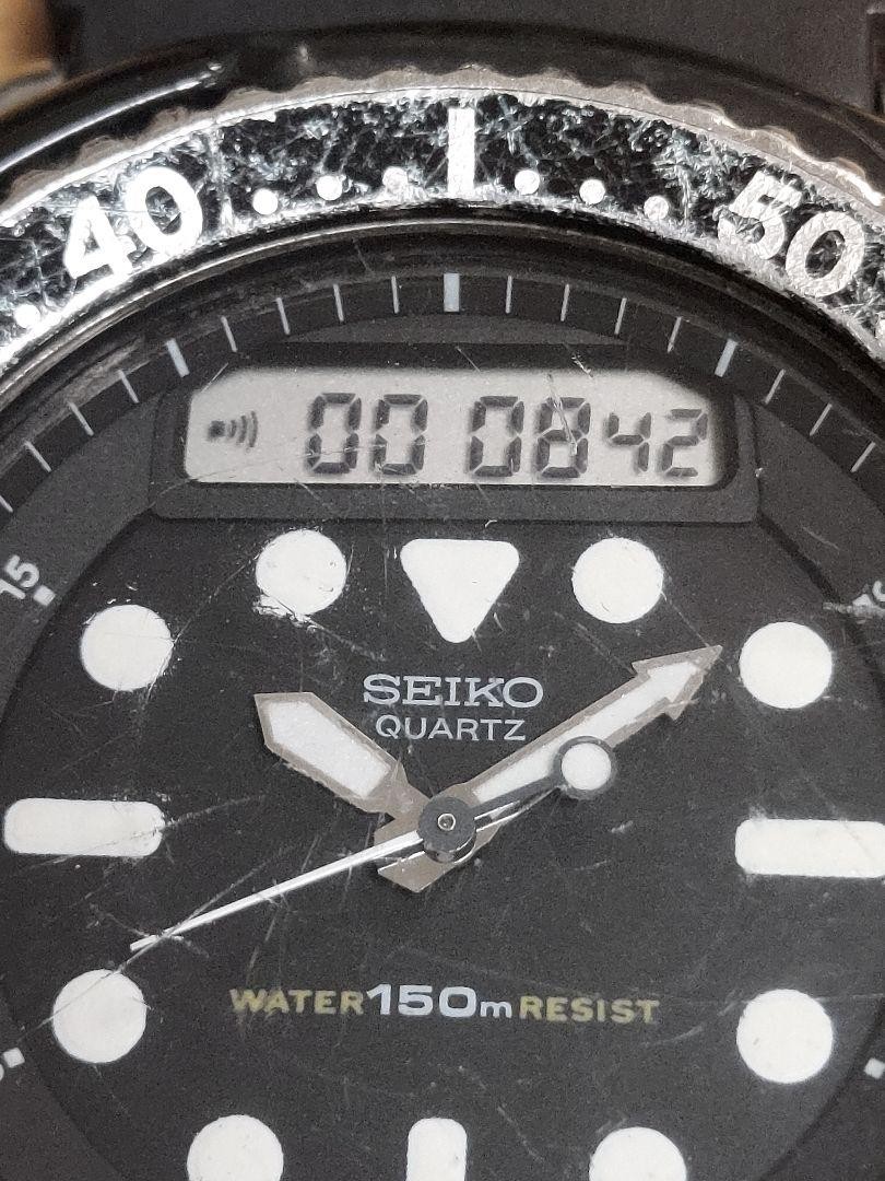 SEIKO H558 5000 Arnie Hybrid Diver Quartz Working 150m Black