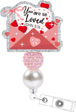 Retractable Badge Holder - "You Are So Loved" Christian ID Reel for Nurses