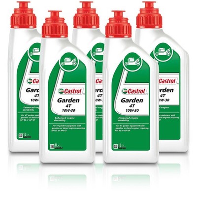 5x 1 L LITER CASTROL GARDEN 4T 10W-30 4-TAKT GARTEN MOTOR-ÖL MOTOREN-ÖL 32455741
