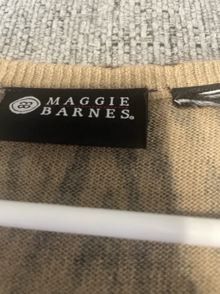 Cárdigan para mujer Maggie Barnes 2X negro tostado estampado animal botón delantero carrera Foto 3 de 4