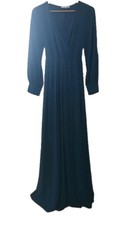 Baltic Born Lydia Long Sleeve Maxi Dress Size Large Forest Green Sash Bridesmaid