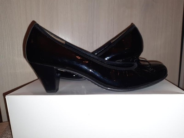 Women Paul Green Heels Black Leather 38 #C3XT