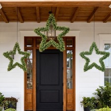 55 cm Hänge Deko Weihnachten Türschmuck Künstlich Weihnachtsdeko Stern Tischdeko