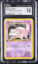 CGC 10 GEM MINT Sabrina's Slowpoke Gym Heroes 1st Edition 95/132 Pokemon Card on eBay
