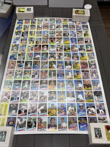 1985 Topps Baseball Card VINTAGE Uncut Sheet (132 Cards) 28" x 43" w/ Nolan Ryan