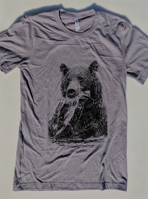 Grizzly bear graphic t shirt Grey
