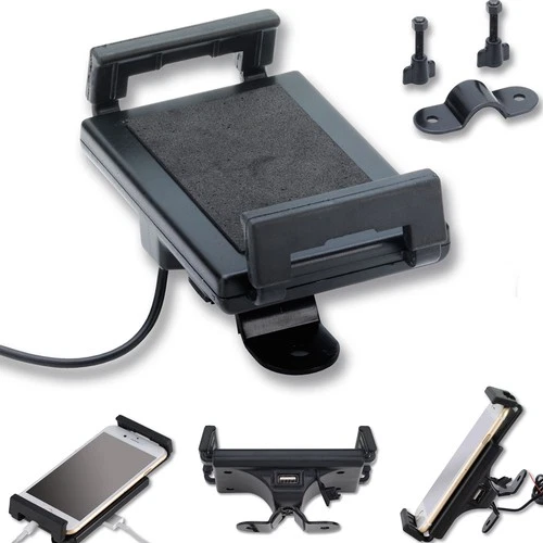 Motorcycle Phone Holder Phone Holder USB Port Waterproof Dustproof Flexible