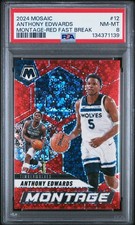 2024 PANINI MOSAIC MONTAGE RED FAST BREAK #12 ANTHONY EDWARDS 97/99 PSA 8