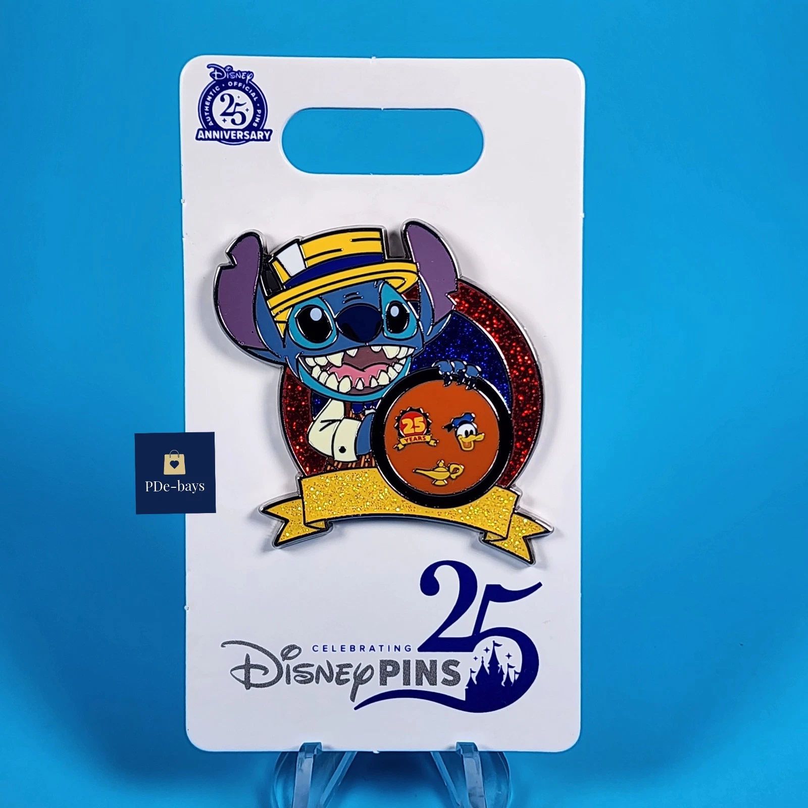 Disney Stitch 25 Years of Pin Trading Disneyland World 2025 NEW Aladdin Donald