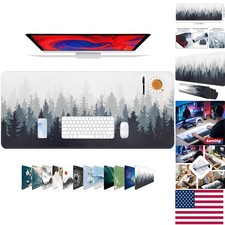 Elegant 31.5x11.8 Inch Extended Mouse Pad with Forest Background - Non-Slip