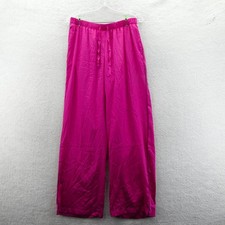Victorias Secret Medium Regular Pink Satin Pajama Pants Lounge Wide Leg Pant New