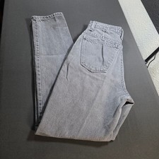 Anchor Blue Vintage High Waisted Button Fly Faded Black Tapered Mom Jeans 7/8 M