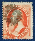 [m412] USA 1871 Scott#149 used 7¢ vermilion Rare Fancy cancel !!!!!