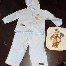 VTG Disney Winnie the Pooh Y2K Sweatshirt / Sweatpants 2pc set Blue Tigger