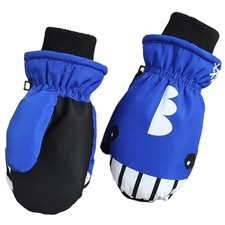 Kids Winter Warm Ski Gloves - Outdoor Mittens for Girls Boys 4-8 Years Blue
