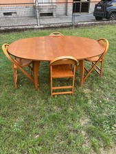 Tavolo con 4 sedie pieghevoli in legno TRIC Castiglioni design vintage anni ’70
