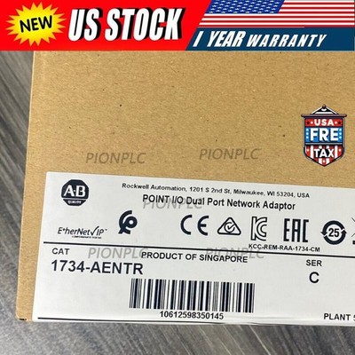 New Factory Sealed AB 1734-AENTR Point I/O Dual Port Adaptor Module 1734AENTR