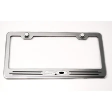 Stainless Steel Plate Frame w/Blue Carbon Fiber "5.0" Inlay for Ford Universal