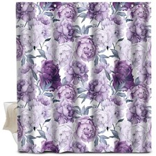Shower Curtain for Bathroom, Cute Shower Curtain Sets with 12 Hooks, Waterpro...