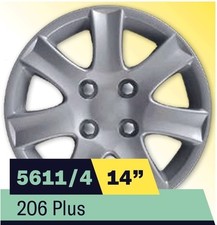 SET Kit serie 4 copricerchi coppe ruota 14" per Peugeot 206 Plus cod 498.14