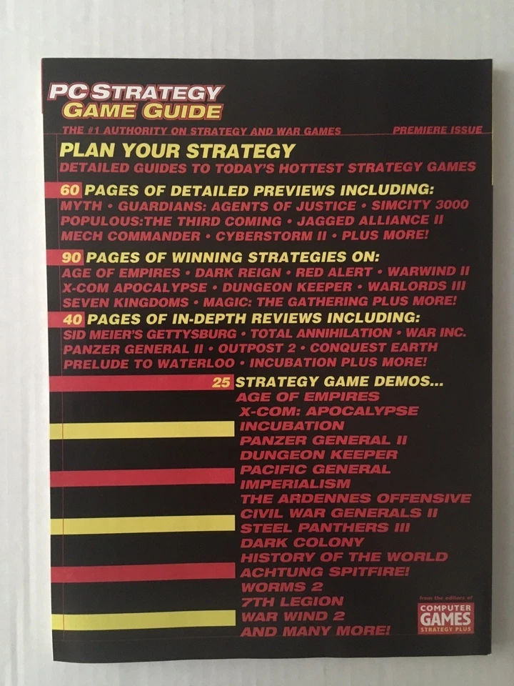 PC Strategy Game Guide 1998 Premiere Issue - Back Issue GAMER Magazine (CD-ROM) — 第 2/4 张图片